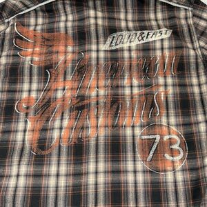 Affliction American Customs Loud & Fast 73 Hooded Flannel XL